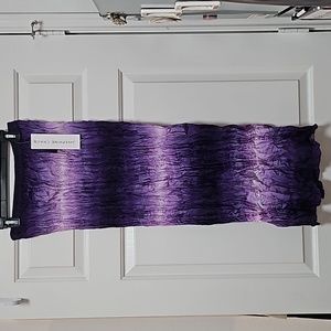 💜NWT~Josephine Chaus 100% Silk Purple Ombre Crinkle Skirt Size 10